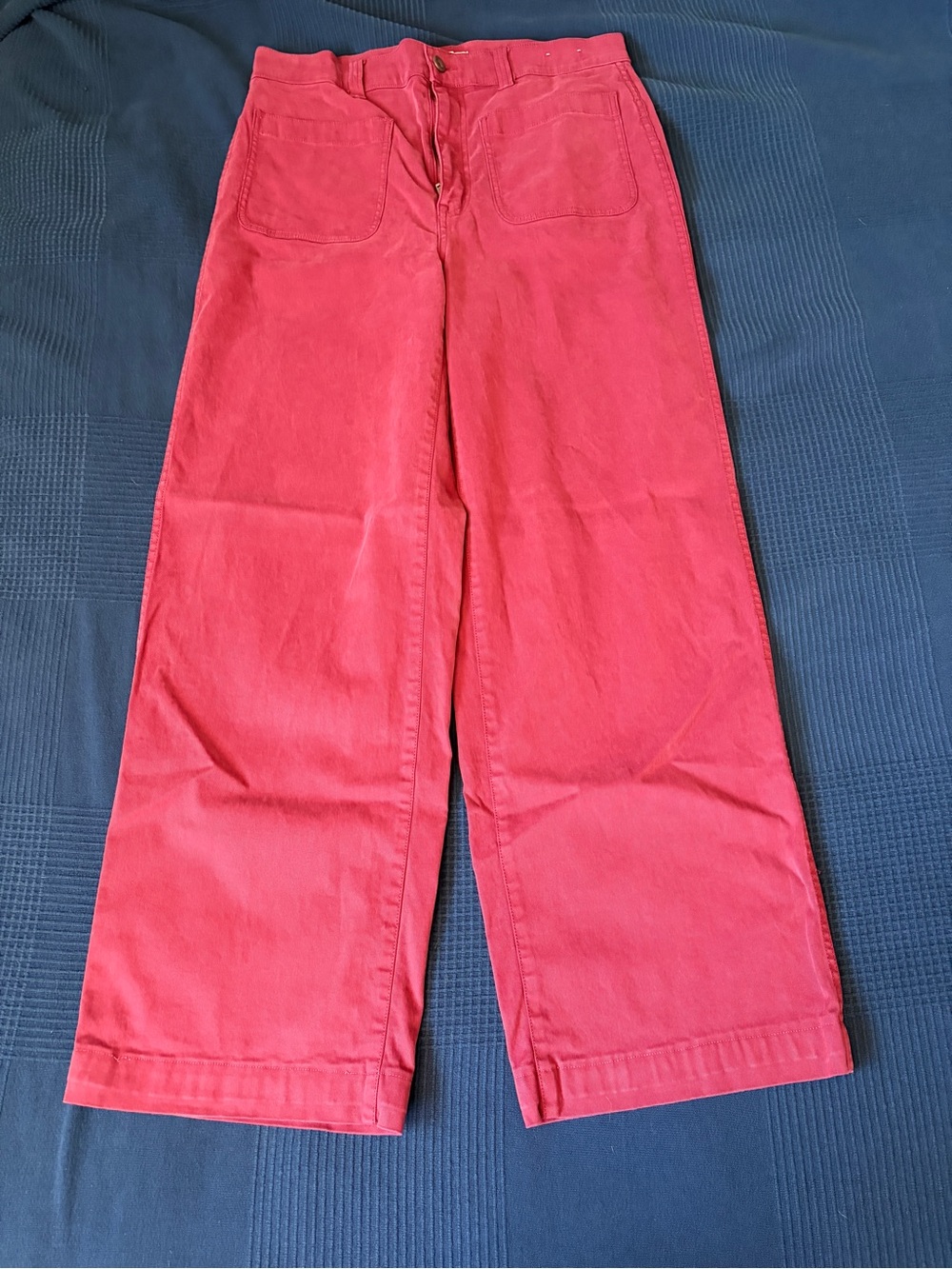 Madewell Emmett Wide Leg Tall Patch Pocket Pants in Burgundy